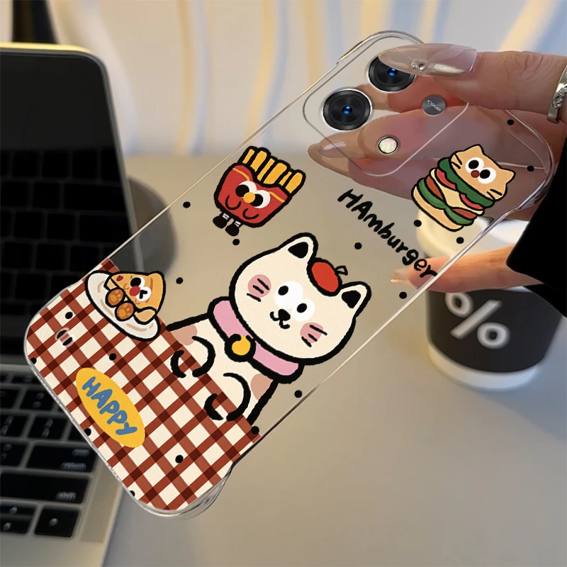 汉堡小猫适用于红米note13手机壳13pro+无边框PC壳13pro新12turbo