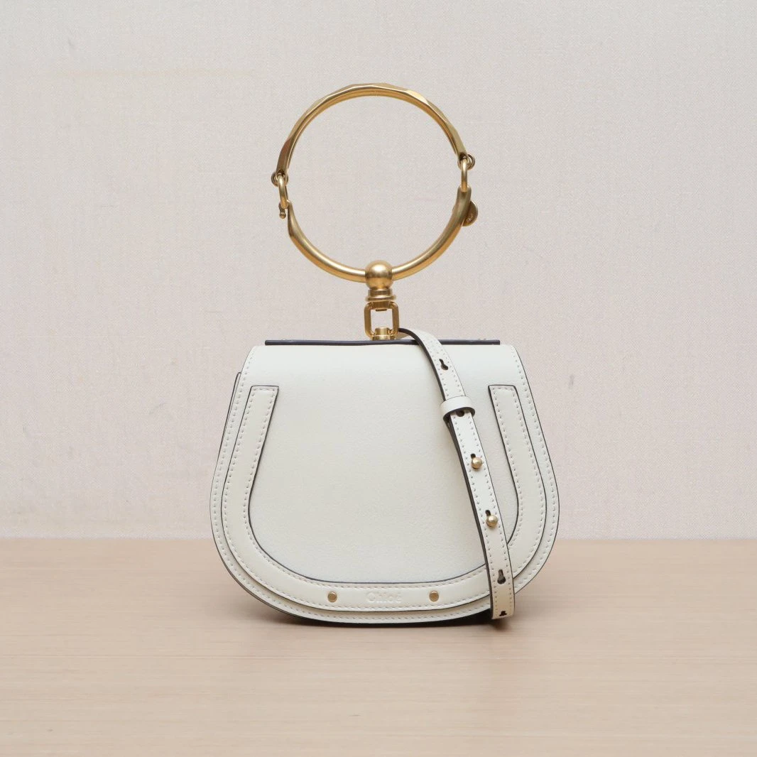 99新 Chloe/蔻依 【娇】单肩包手镯包 小号 米白色P225581712