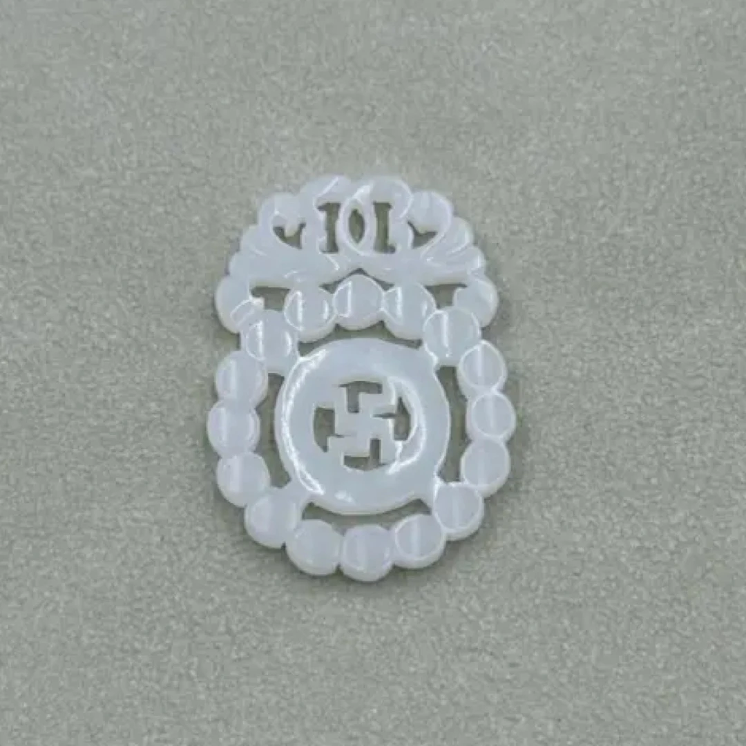 玉石镂空平安牌吊坠项链时尚男女款吉祥如意进宝