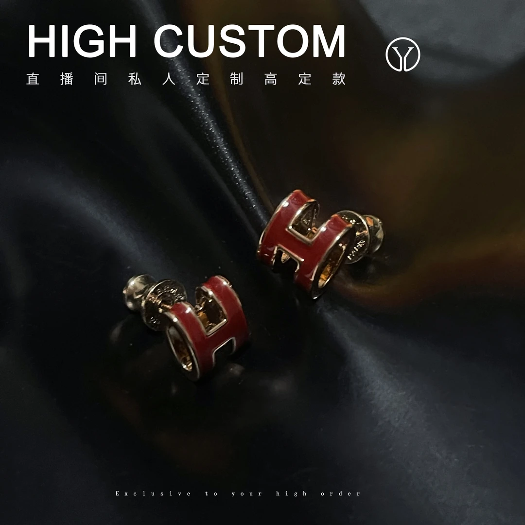 铜合金耳饰 F 1075 H红金色耳钉