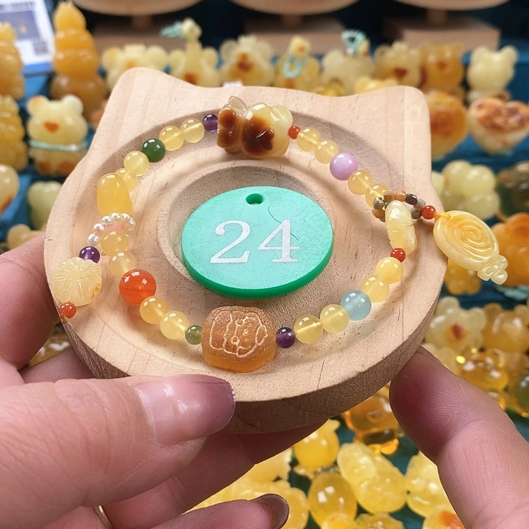 琥珀颈饰未镶嵌手链