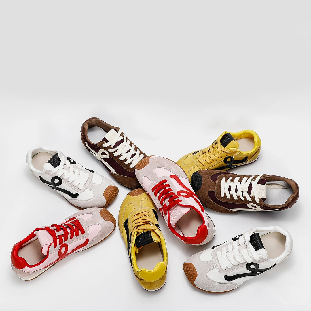 【喜喜专属】2263-11复古平底德训女鞋阿甘鞋拼色女小白鞋