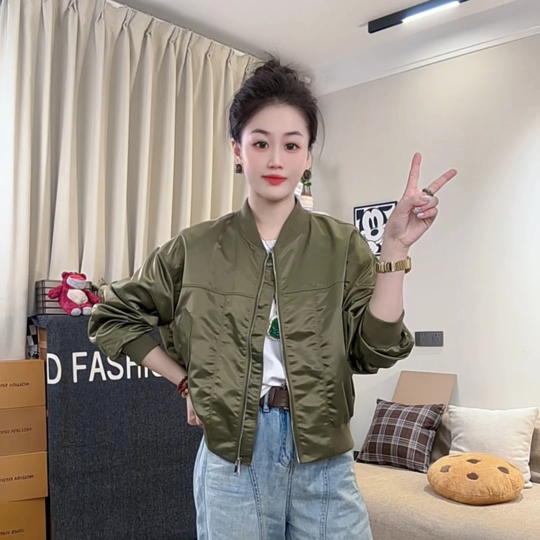 2025年新款韩版宽松休闲立领棒球短外套女春秋季洋气百搭夹克上衣