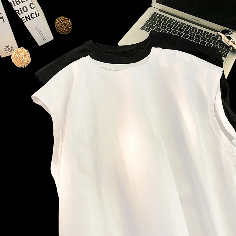 纯棉260g重磅无袖背心男款夏季高街白色休闲T恤上衣潮牌运动坎肩