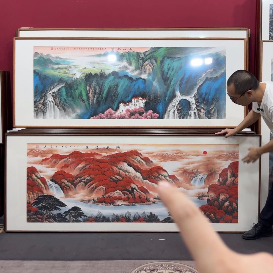 国画带框绘画210/80尺寸