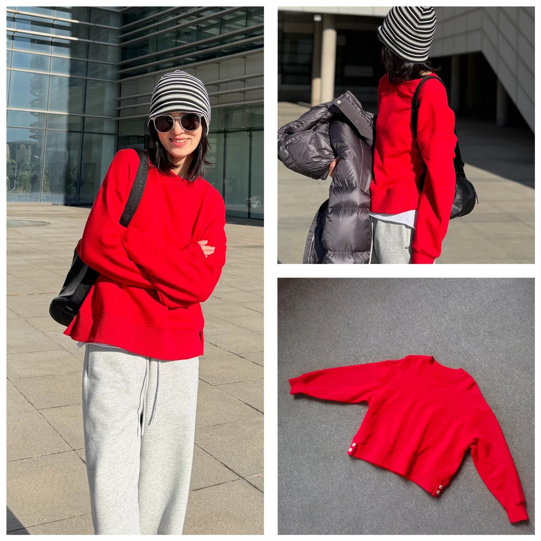 无垠海岸【红卫衣】内里一体绒OD-607