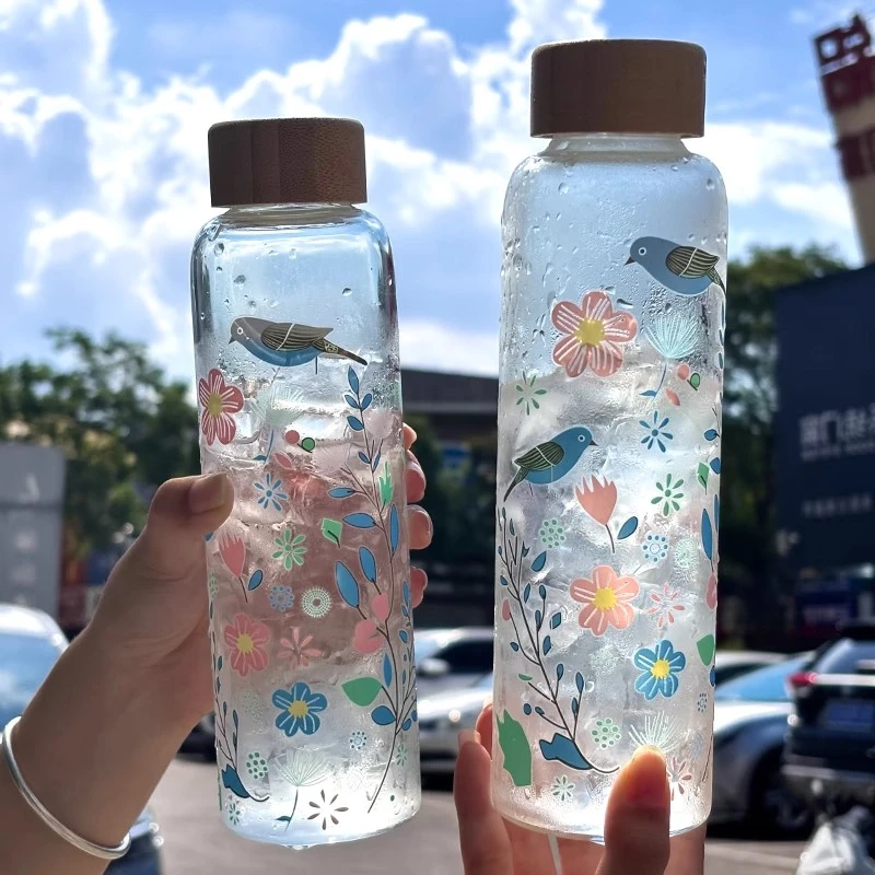 温感变色玻璃杯女高颜值大容量夏日水杯新款杯子耐高温咖啡冷泡杯