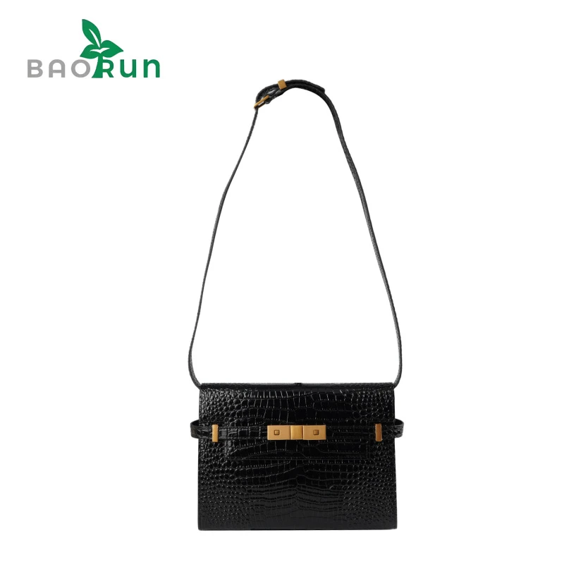 【曼哈顿-牛皮】时尚休闲百搭女士潮流单肩包黑色经典腋下包