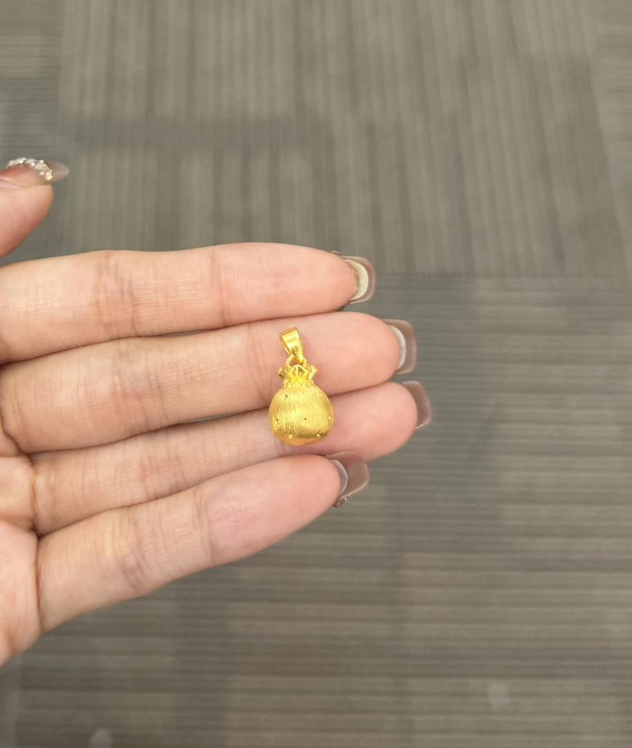 足金999 拉丝胖福袋吊坠