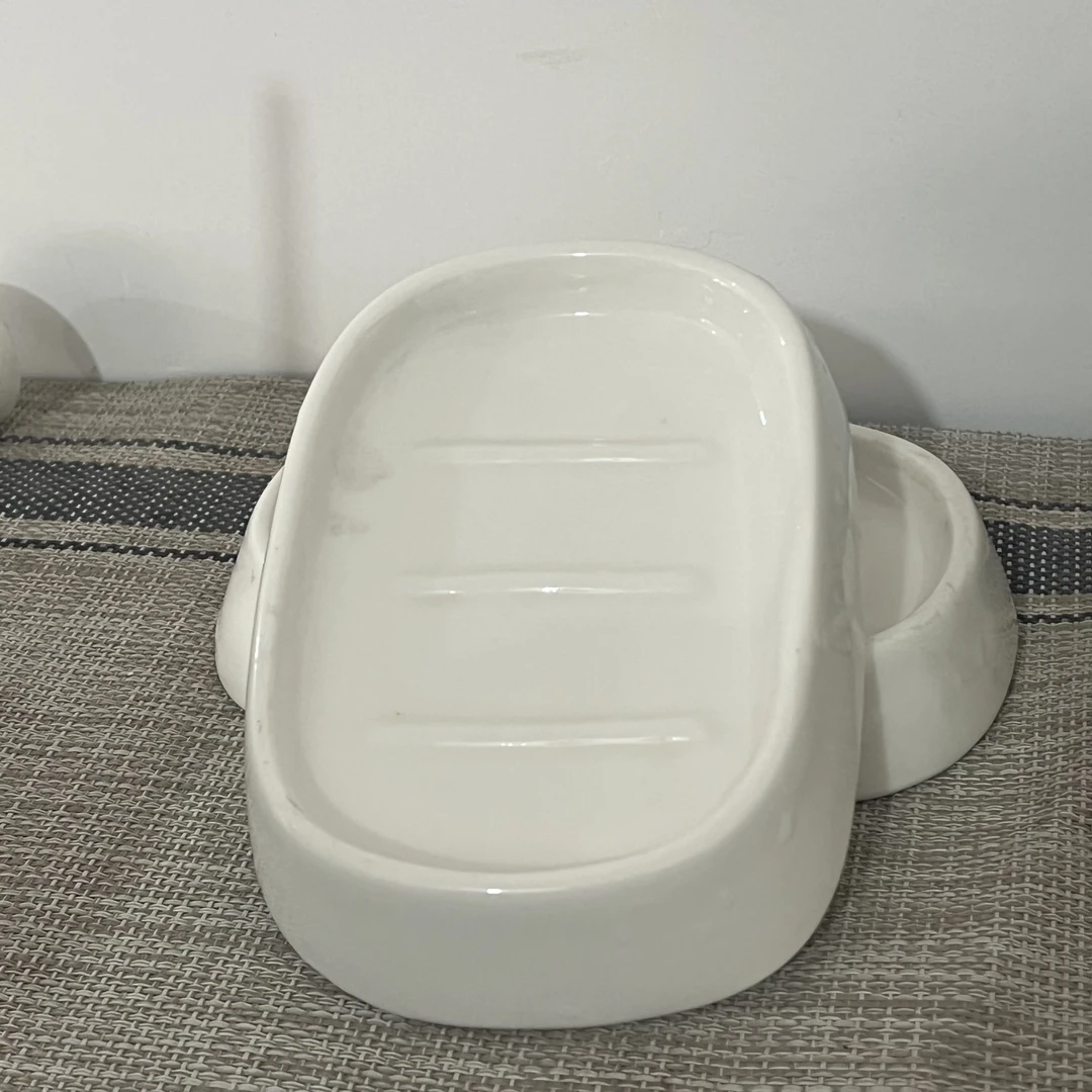 2只装 微瑕 长12.5cm宽9cm日常家用高温陶瓷肥皂盒