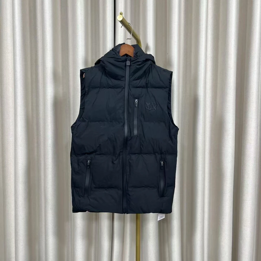 Z088马甲男士2024新款保暖连帽马夹面包服外套背心马甲