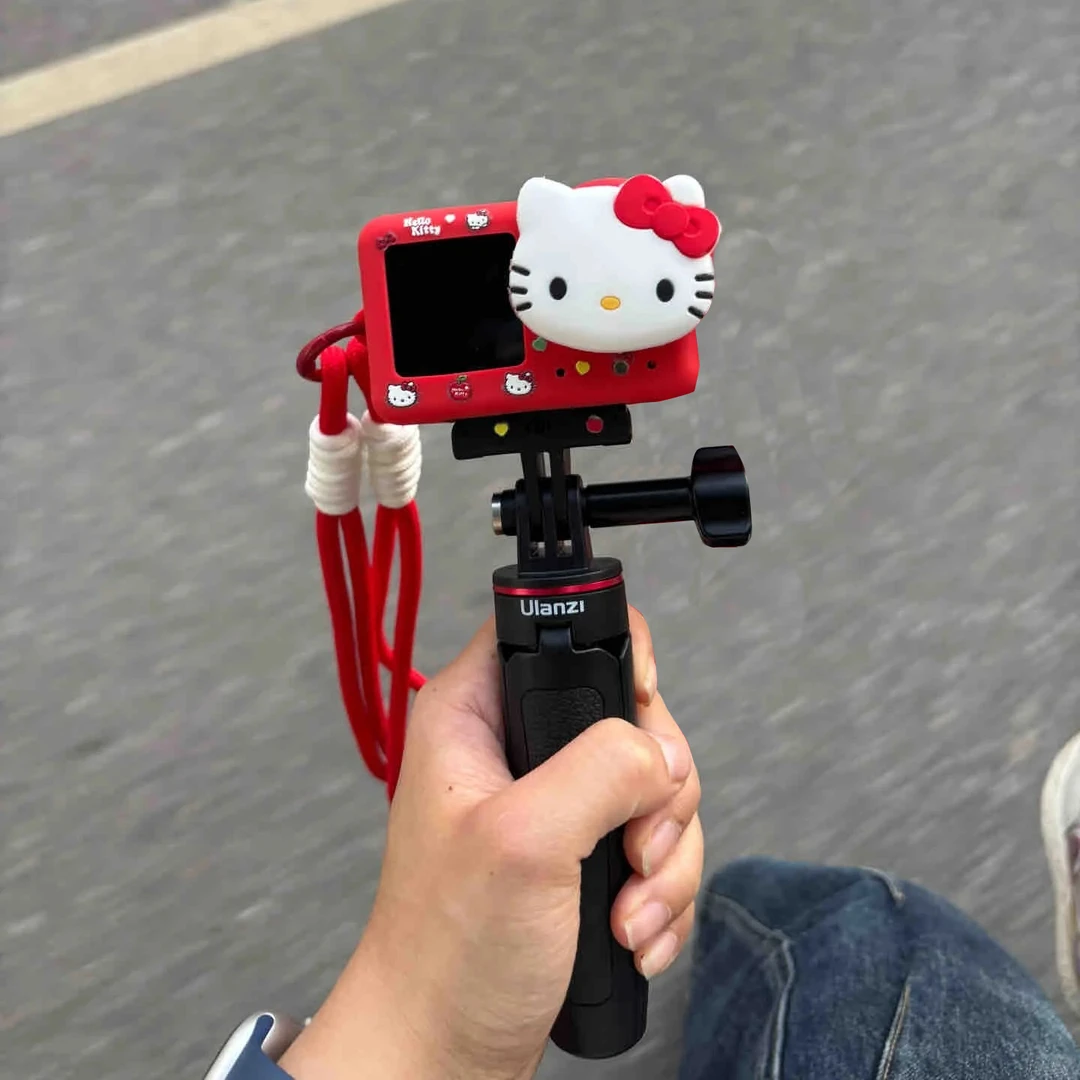 红色KT猫大疆action345保护壳硅胶套镜头保护盖机身可爱配件手绳