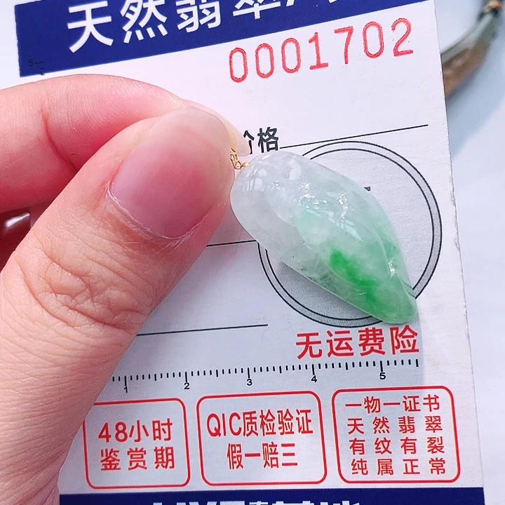翡翠18K金镶嵌颈饰吊坠