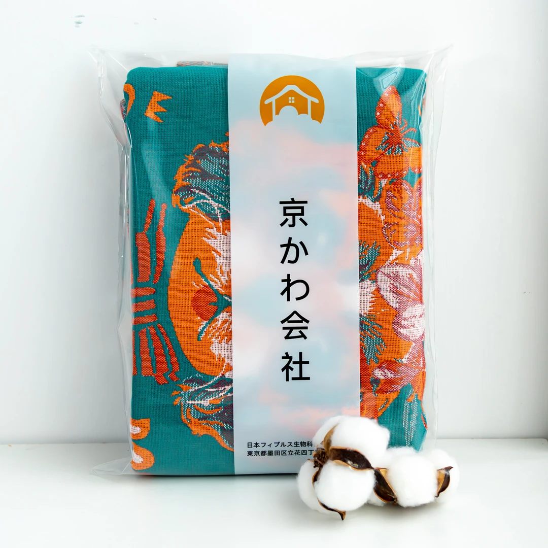 【京かわ会社】多层纱布枕巾50*80cm 心情DOG绿