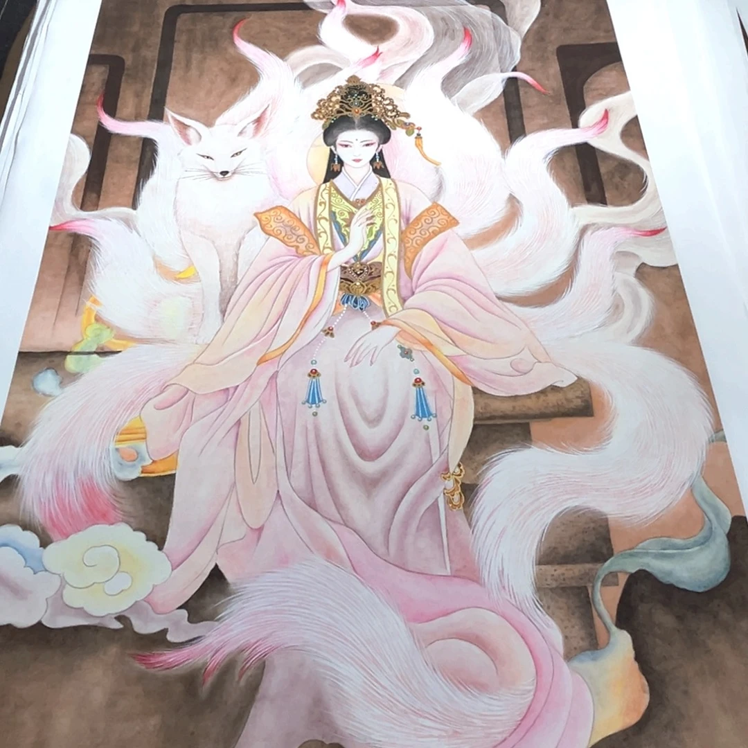 风***静国画李老师粉色九尾娘娘