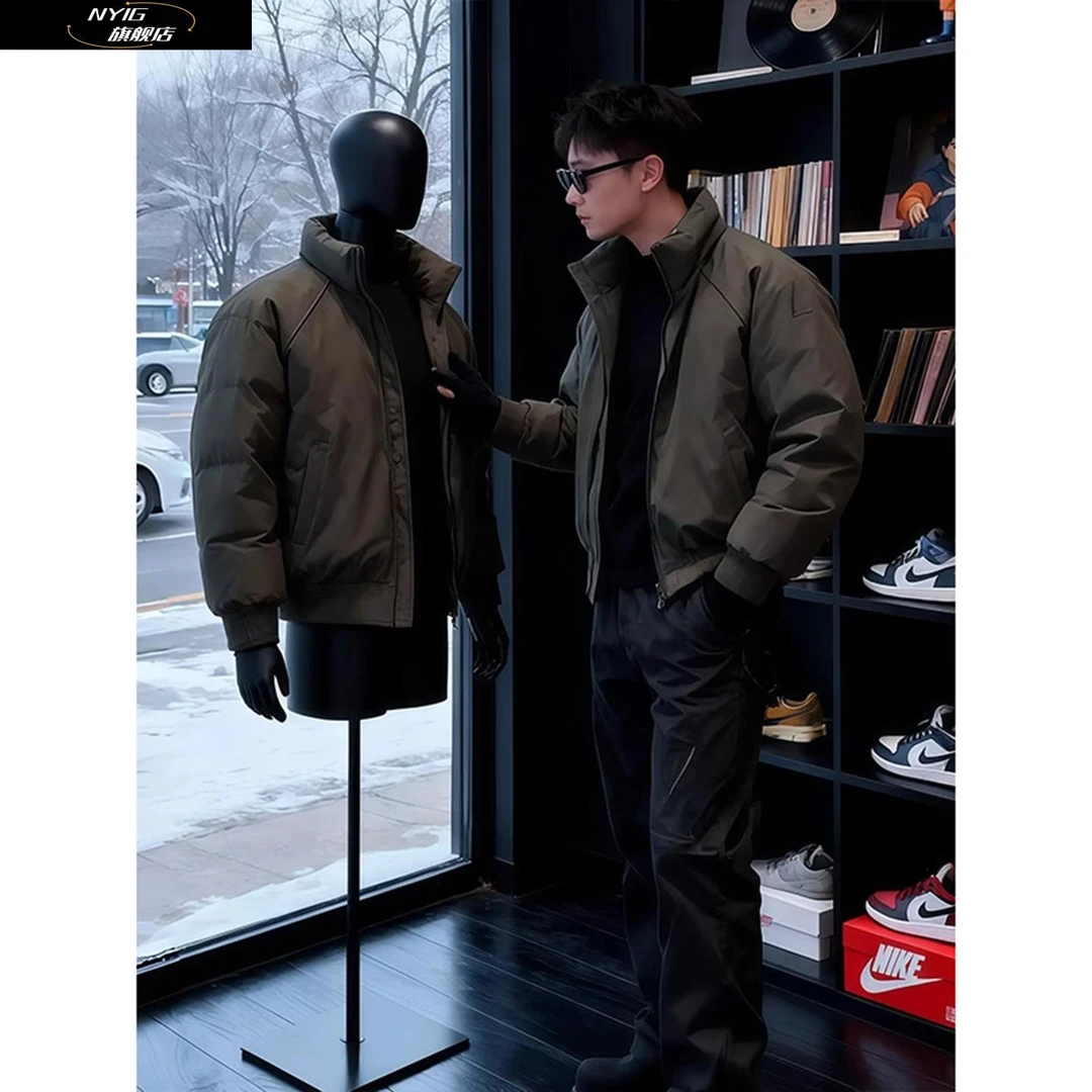 cleanfit美式飞行夹克短款棉服男款冬季潮牌加厚保暖外套立领宽松