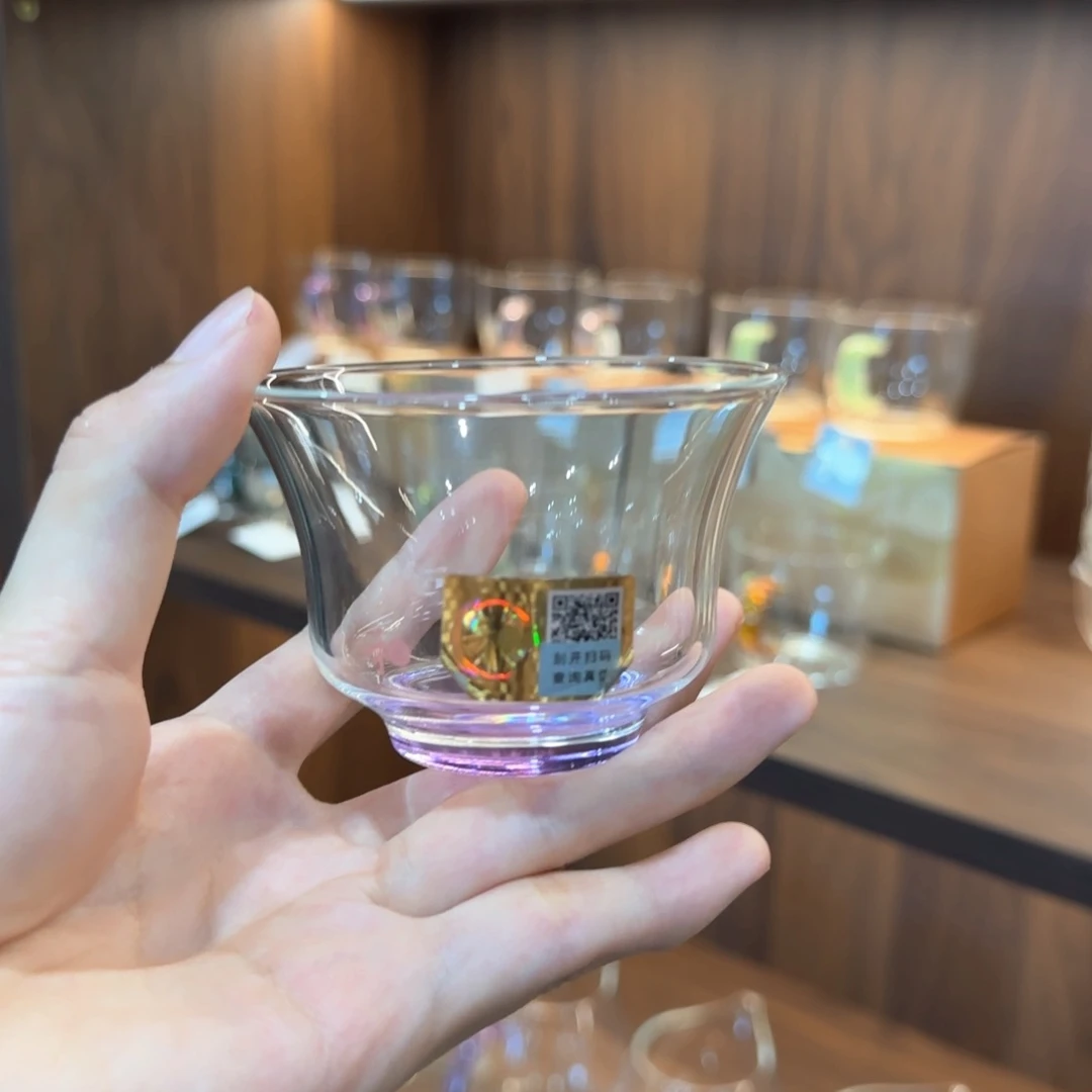 禾器清杯浅紫色粉金标