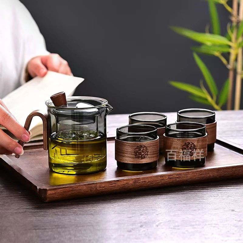 百福祥玻璃茶具日式套装耐热家用耐高温喝茶茶壶功夫茶水分离水壶
