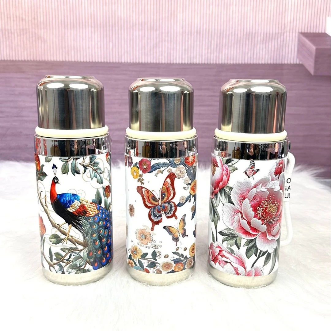 国风牡丹复古精致保冷保温户外便携大容量墩墩316不锈钢保温杯