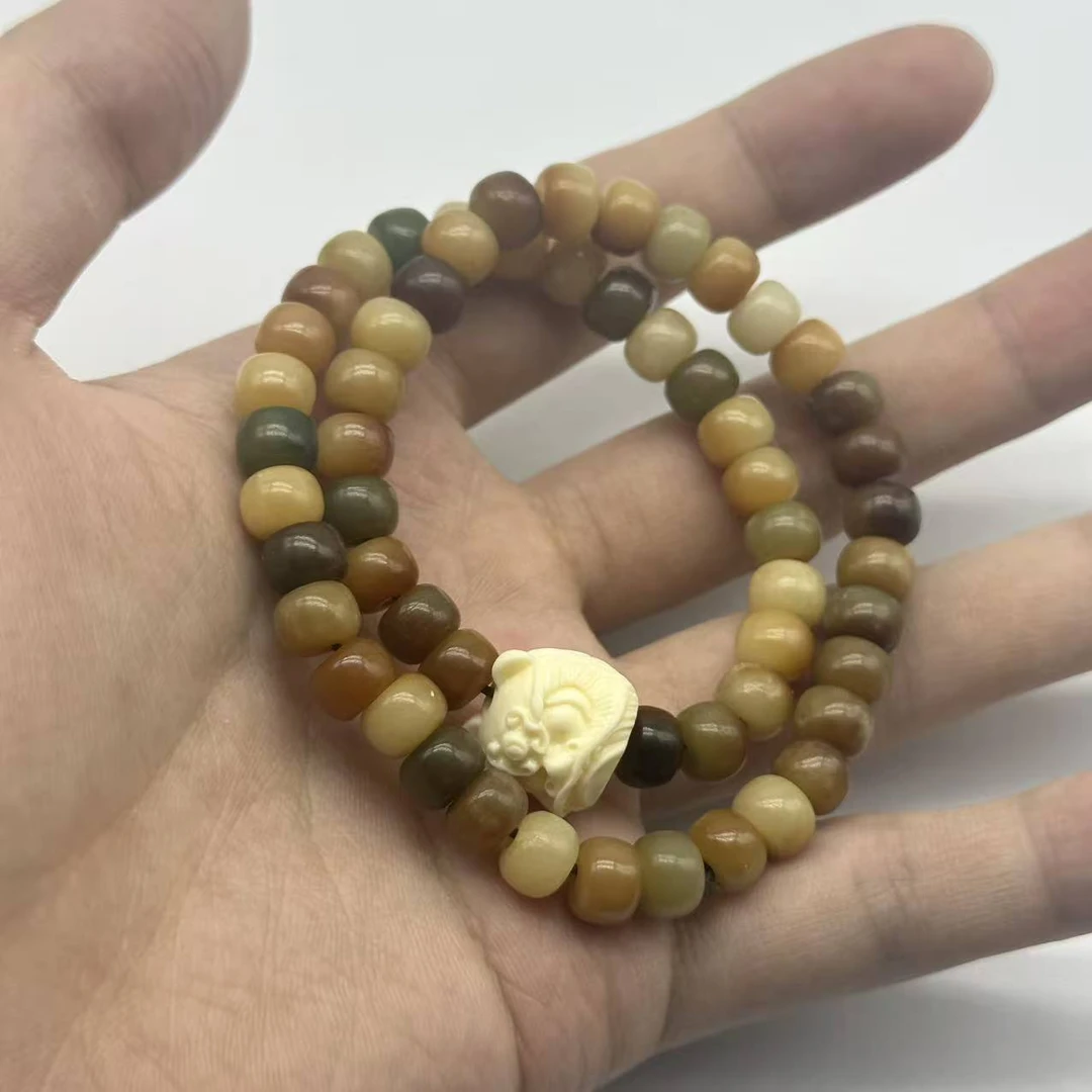 敦煌菩提算盘珠卡6*8带雕刻醒狮多圈无礼盒  500