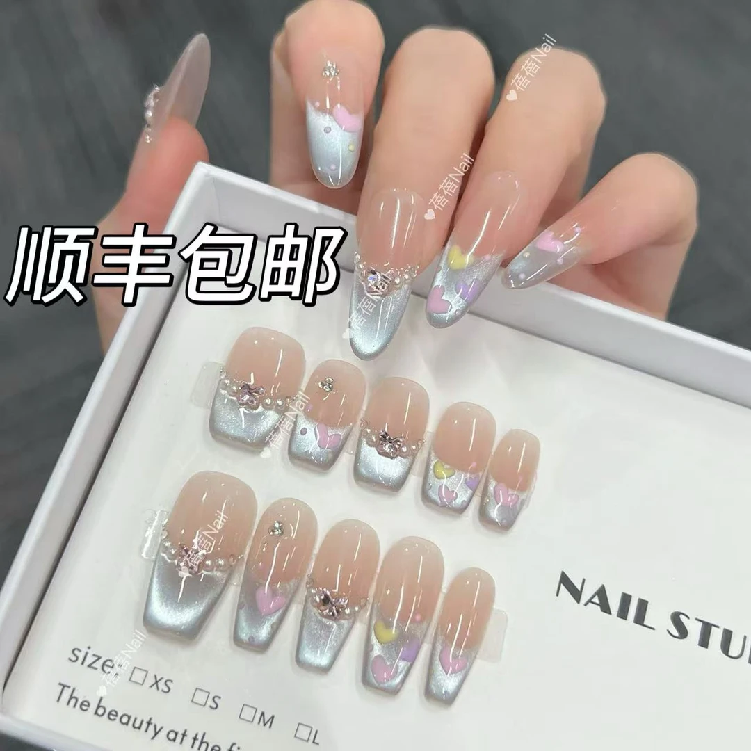 发顺丰【海盐甜心】纯手工穿戴甲可拆卸十片装