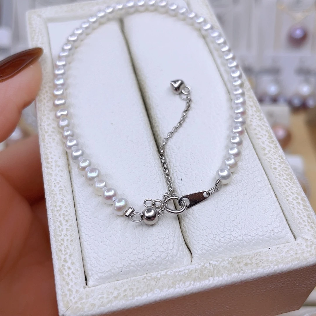手链淡水珍珠银S925镶嵌