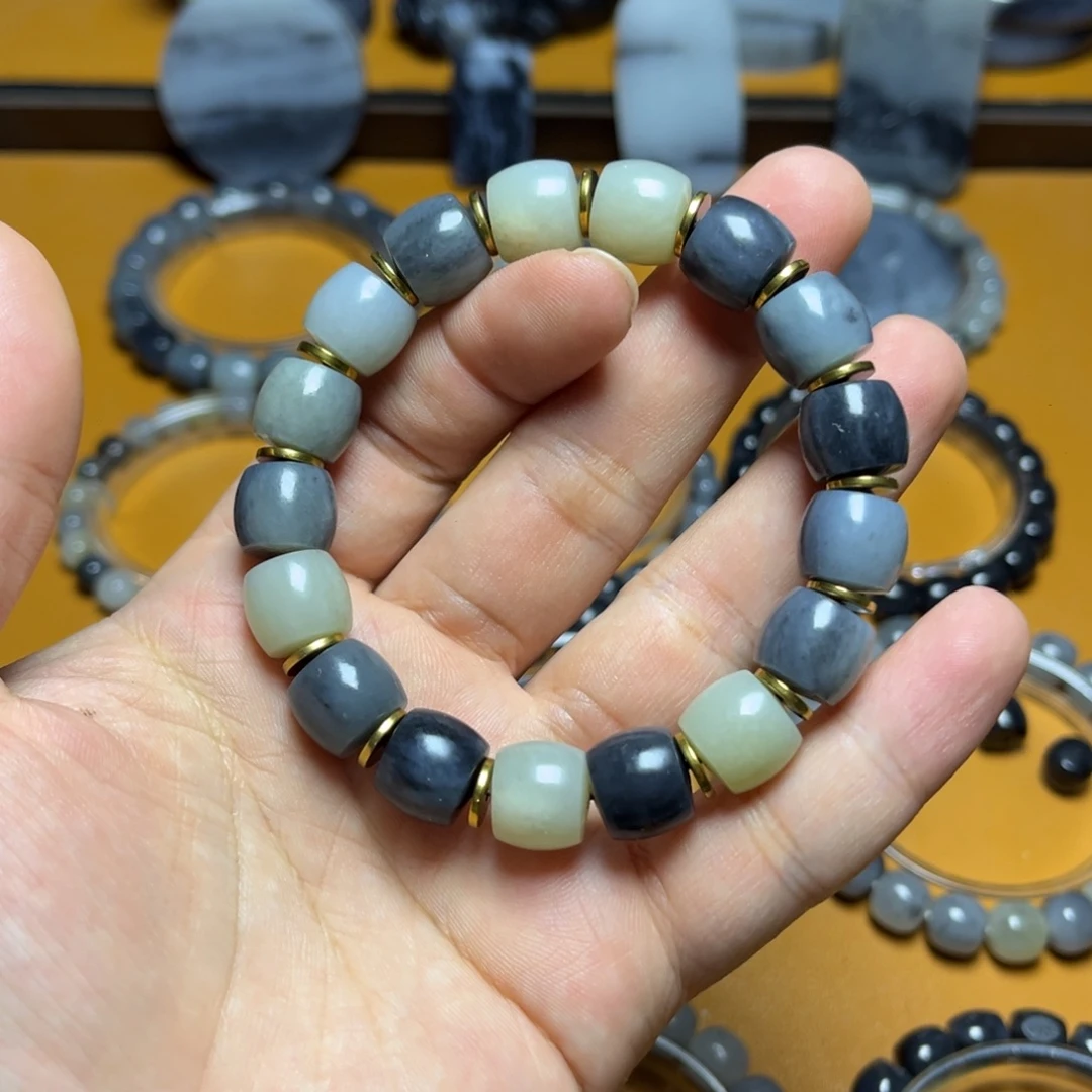 和田玉未镶嵌手链卡十二直切手串