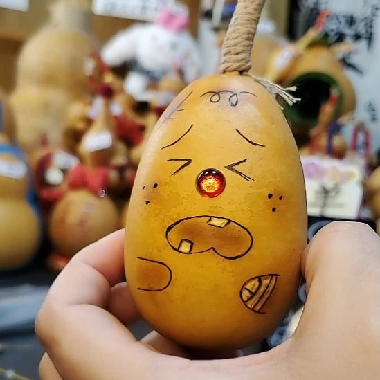 手工葫芦原创精品手把件摆件—21车—挨揍小土豆葫芦摆件重伤版