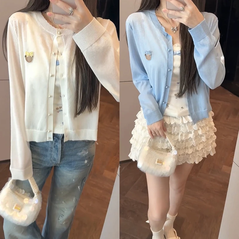 【mimius】P 少女感百搭针织开衫+蕾丝吊带（不含胸垫） WG07009