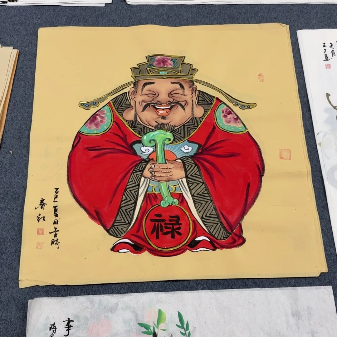 国画四尺斗方70X70纯手绘作品