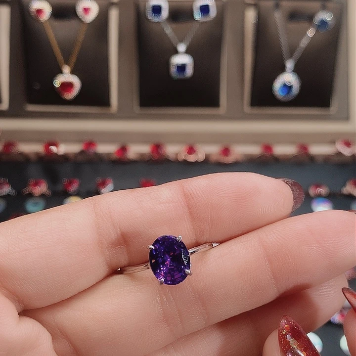 水晶戒指银S925镶嵌8.10