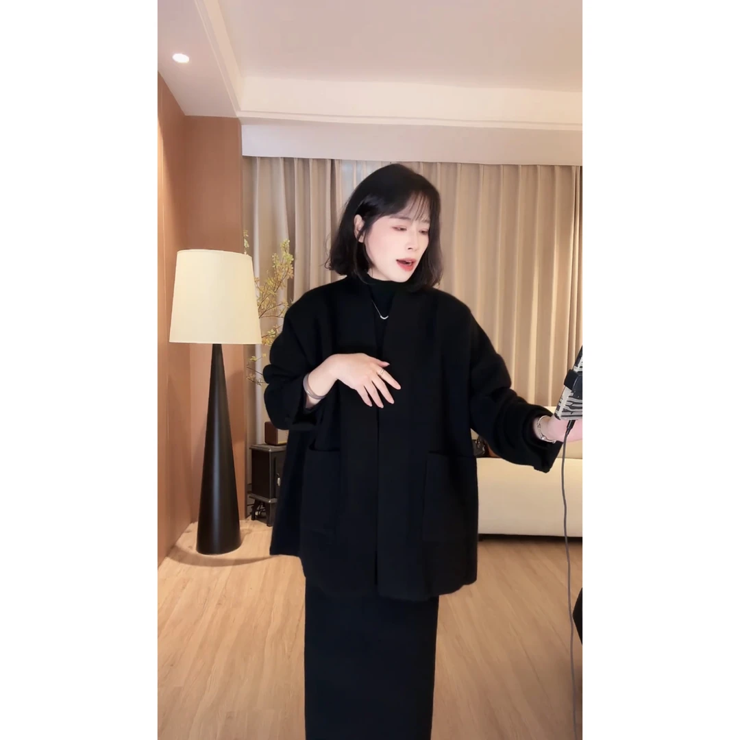 大鱼定制 冬季新款大衣高级气质百搭显瘦时尚浣熊绒毛衣外套