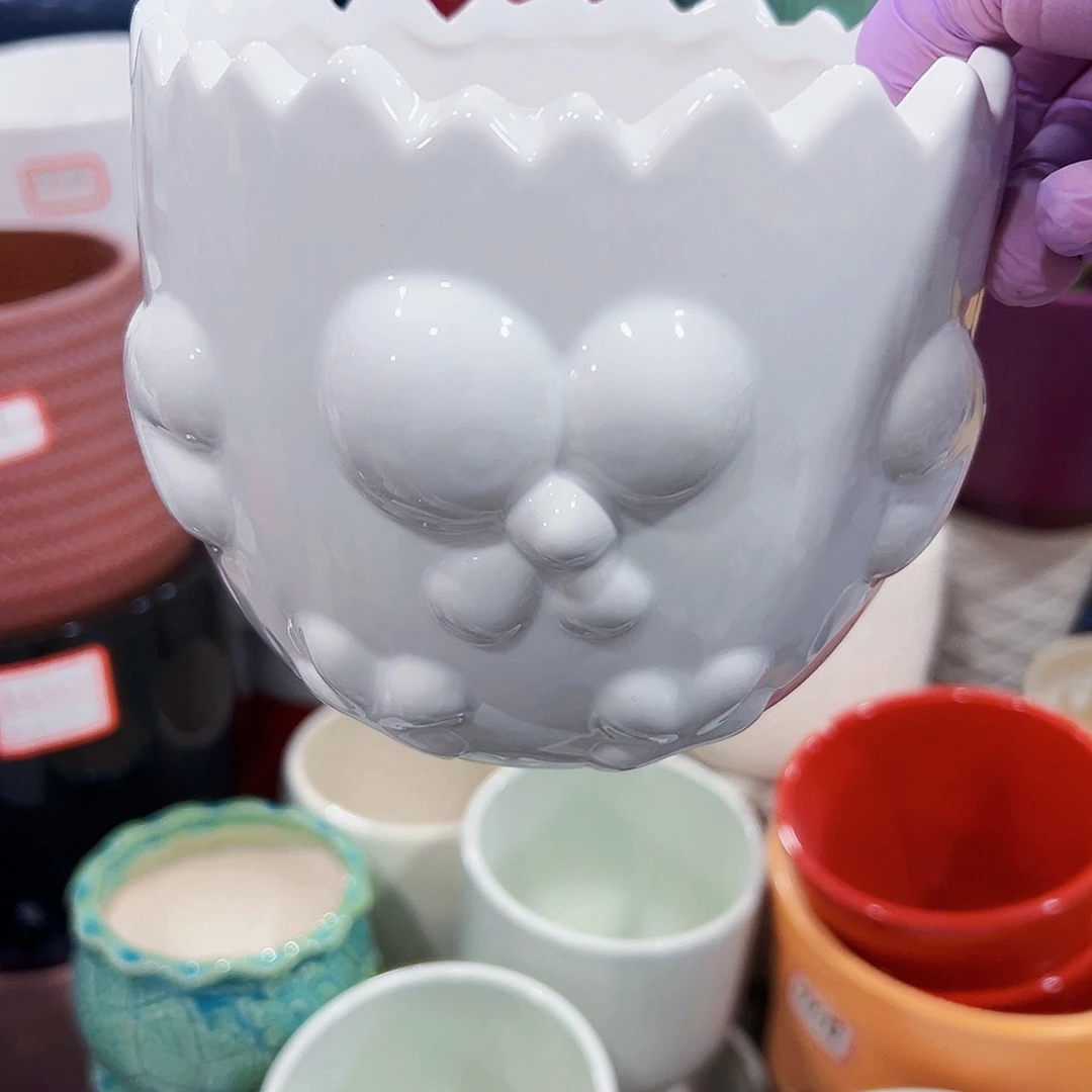 有孔外贸尾单陶瓷花盆凑单10米包邮