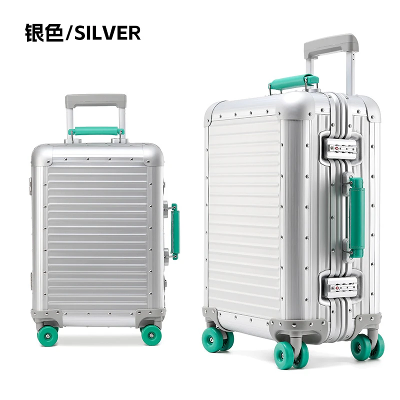 新款全铝镁合金拉杆箱20寸登机箱24寸行李箱金属旅行箱抗摔密码箱
