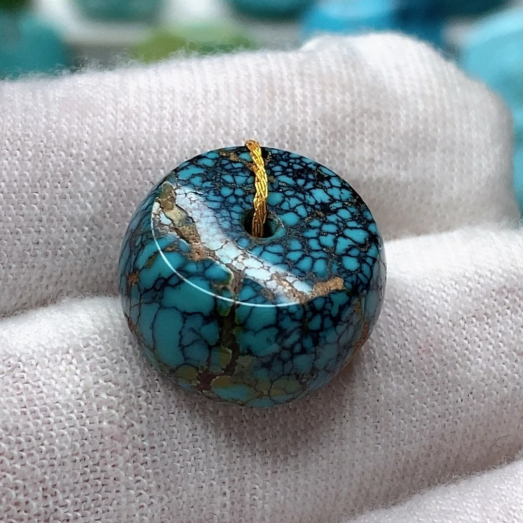 绿松石未镶嵌天然原矿 地大质检16.1mm