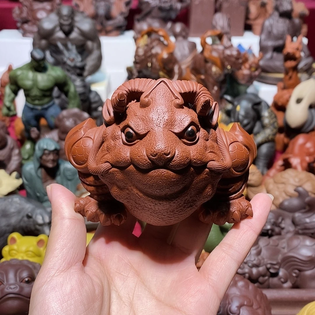 紫砂茶宠宜兴紫砂羊蟾