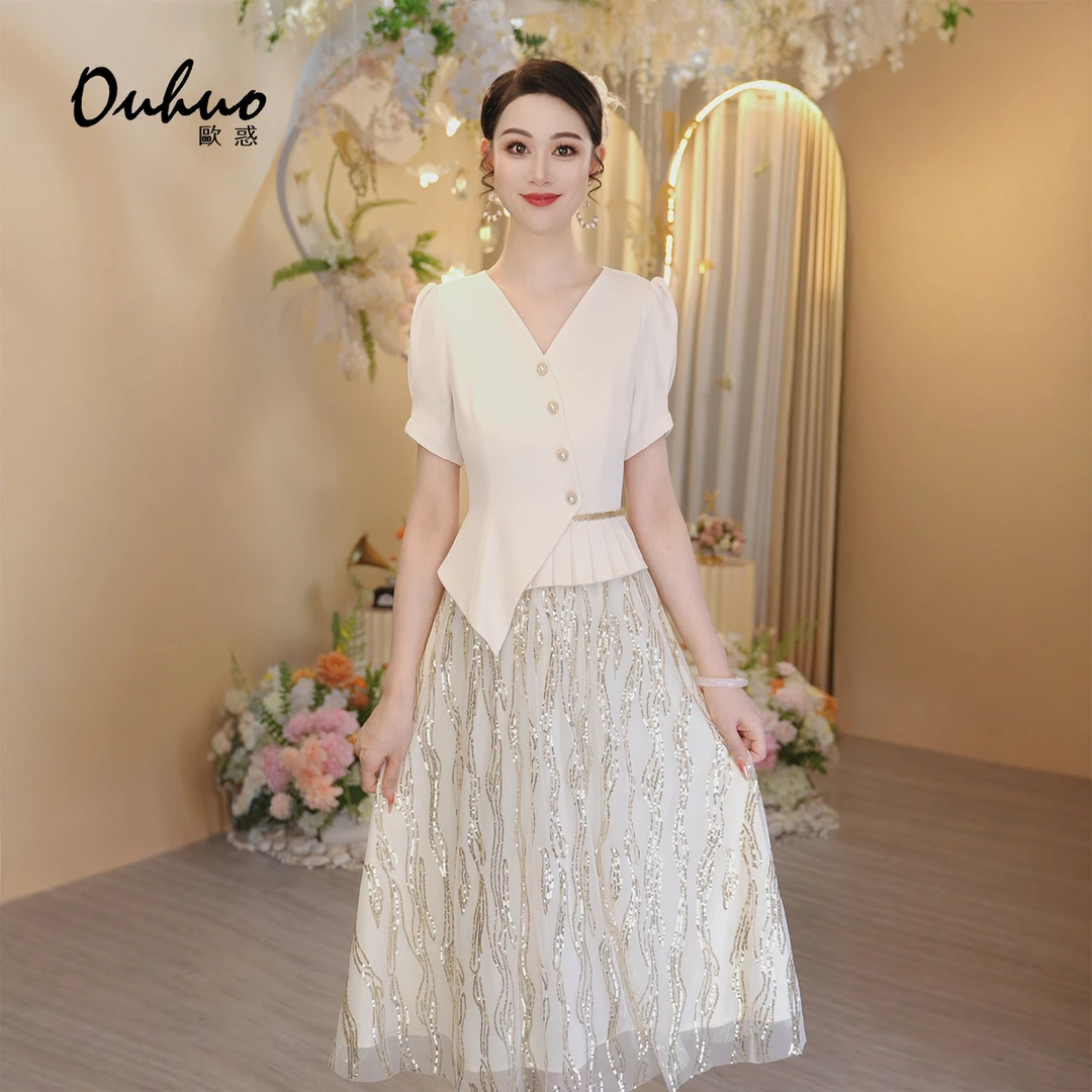 【木木定制】2025年夏季新款通勤风优雅气质显瘦连衣裙子OHDRI06076