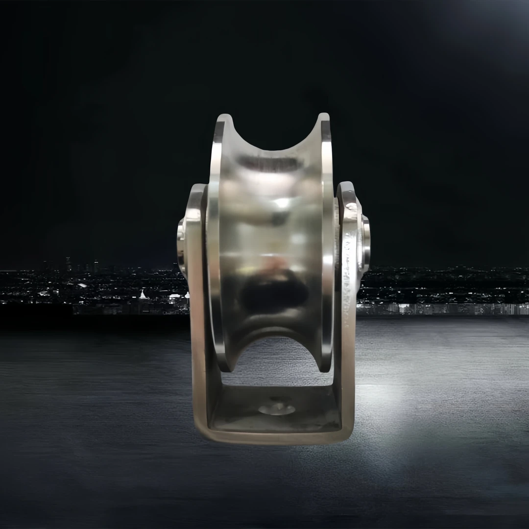 不锈钢滑轮带轴承304钢丝绳起重轮V型U型H型轨道轮方管角铁圆管轮