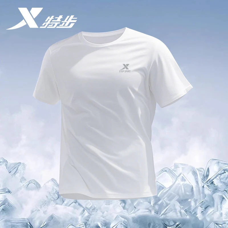 特步短袖t恤男夏季运动速干衣健身服男士休闲跑步体恤透气半袖男
