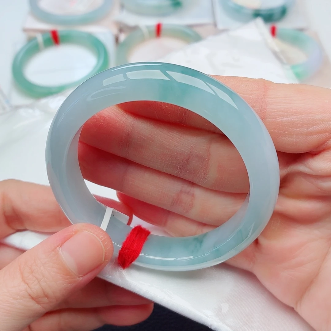 翡翠未镶嵌手镯12号-55圈口