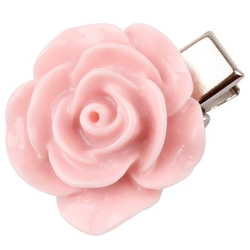 粉色小发夹可爱水蜜桃头饰森系仙女蝴蝶结山茶花塑料鸭嘴夹非属