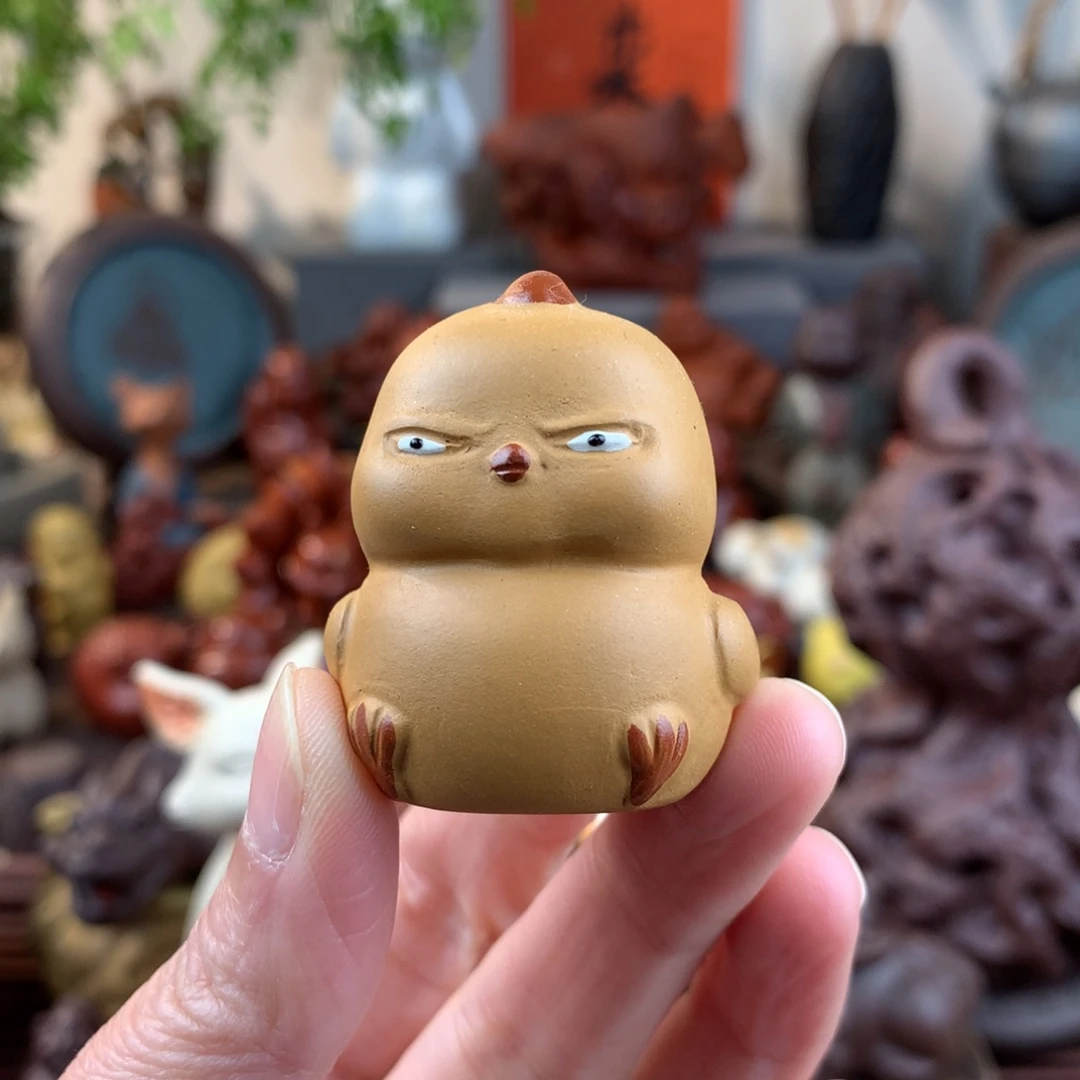 紫砂茶宠瞪眼小鸡