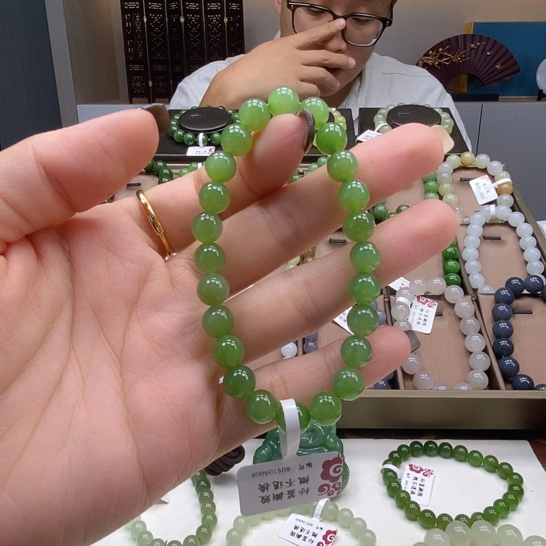 未镶嵌手串和田玉8mm碧玉
