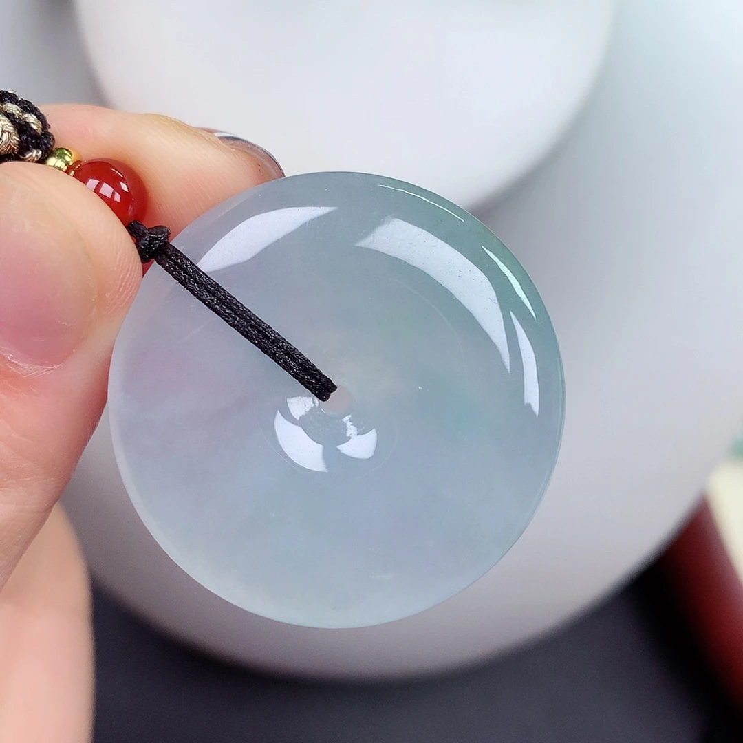 翡翠未镶嵌颈饰平安扣 33.9/6.2mm