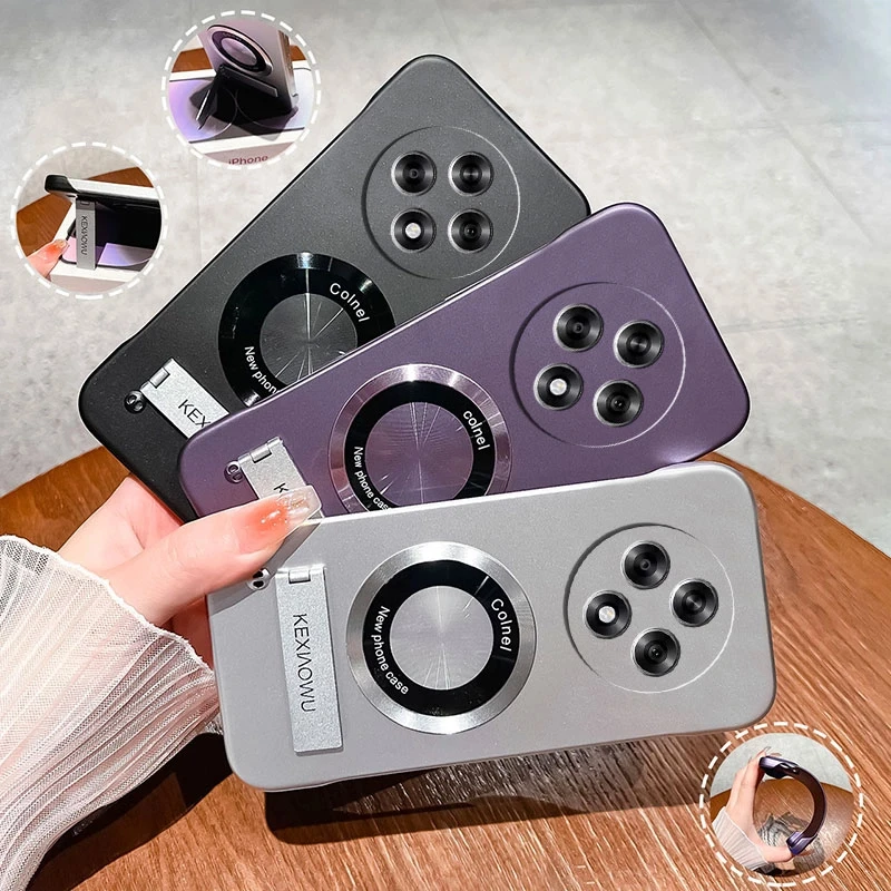 适用于oppoa3超薄无边框实用防摔保护套带支架高级感手机壳