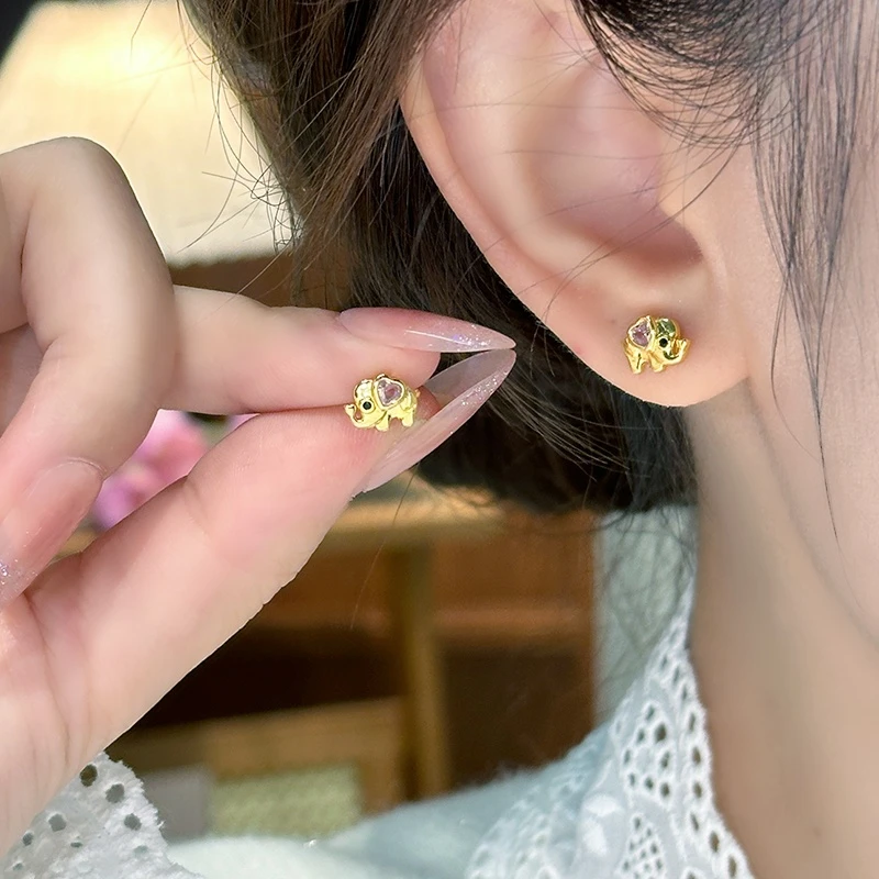 陛夏 铜合金耳饰 对象耳钉2025新款爆款高级感小众大象耳环女小巧