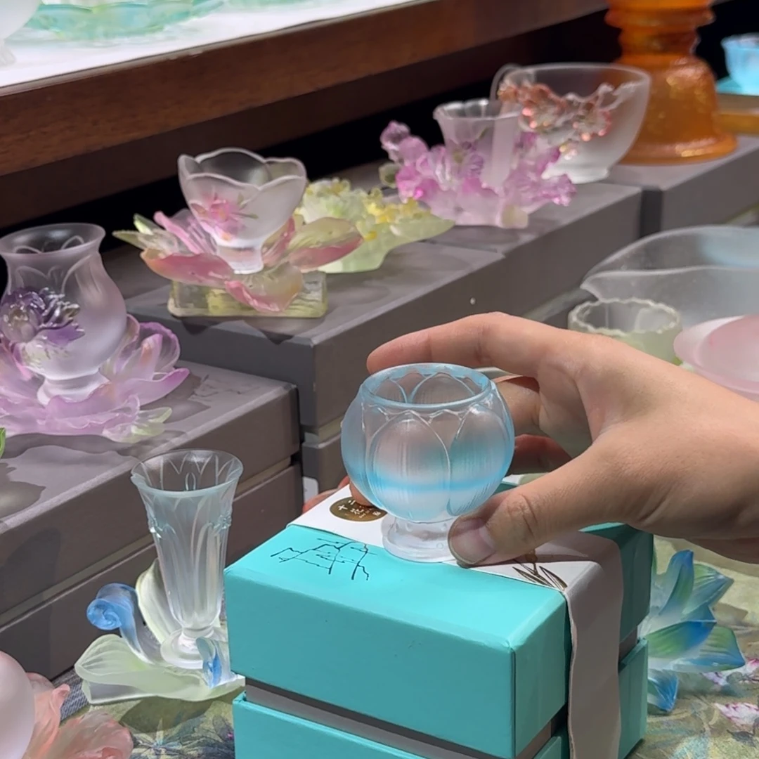 淡***若亚麻心缘堂琉璃荷花单杯