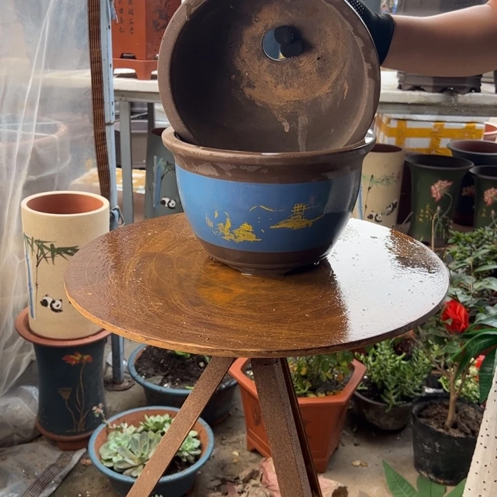 25-25蓝色花盆花盆花盆