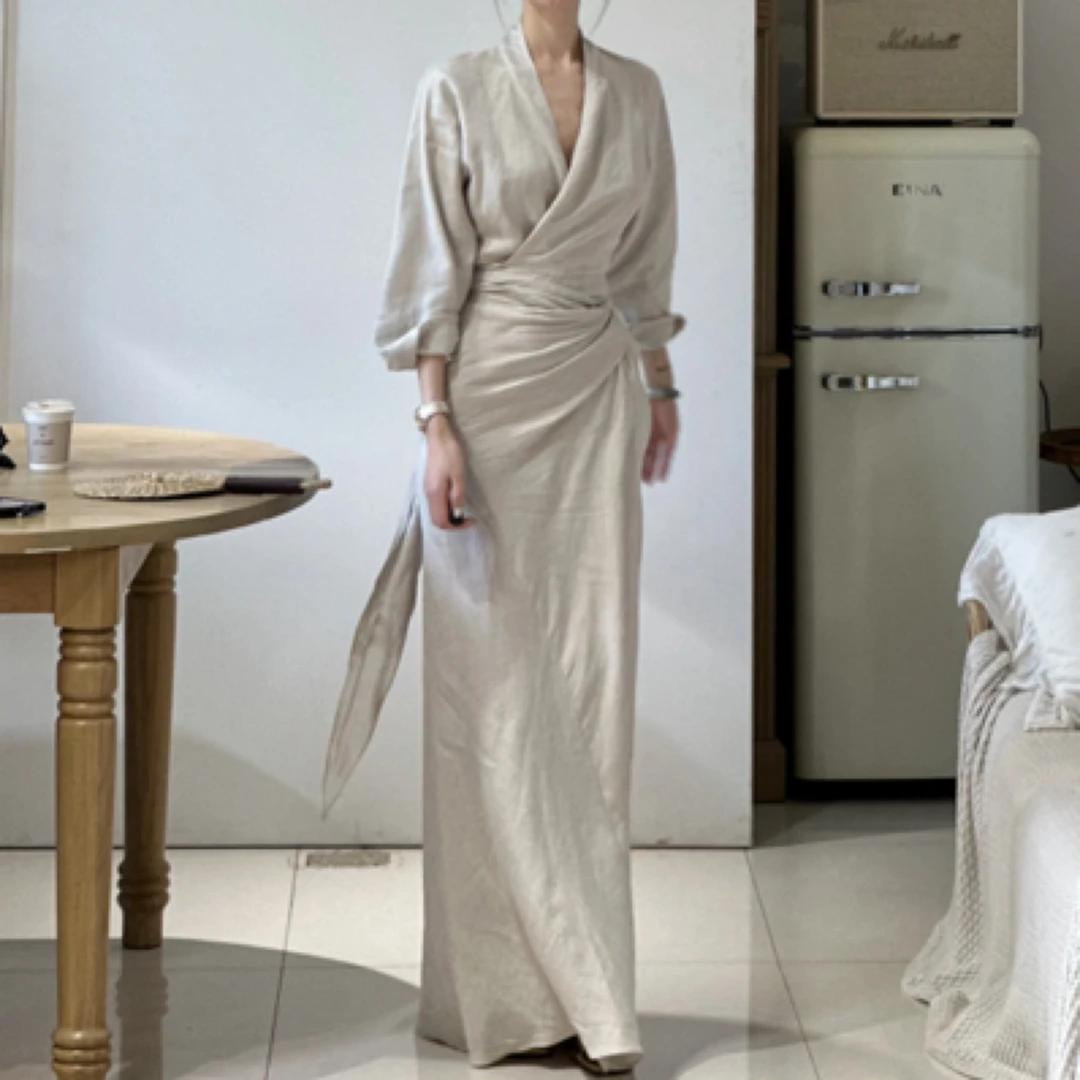 muli法式修身收腰设计感内搭气质长裙