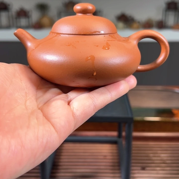 紫砂茶壶扁梨朱泥